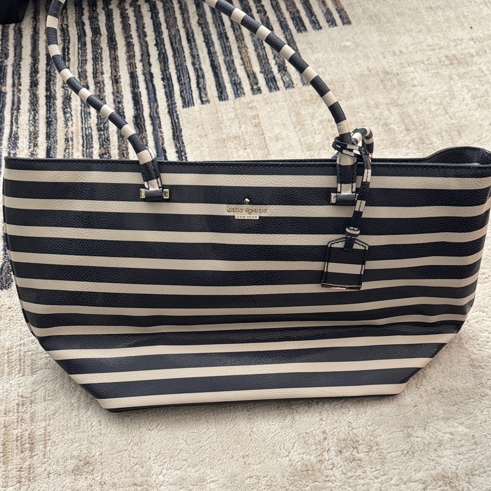 Kate Spade Black and Cream Nautical Tote